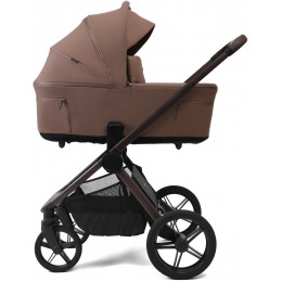 Детская коляска Peppy Soho 3 в 1 с автокреслом Verona Beige Cappuccino (капучино) рама шоколад