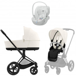 Коляска Cybex Priam IV Matt Black complete Cloud T Urban Mobility White 3 в 1 Off White