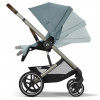 Коляска Cybex Balios S Lux TPE complete Aton S2 Hibiscus Red 3 в 1 Stormy Blue с дождевиками