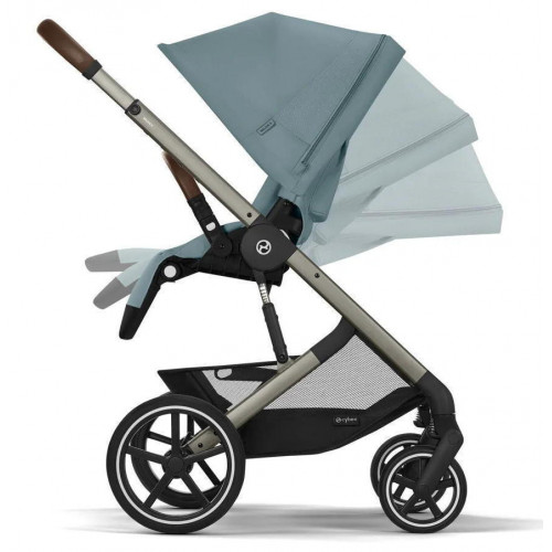Коляска Cybex Balios S Lux TPE complete Aton S2 Hibiscus Red 3 в 1 Stormy Blue с дождевиками