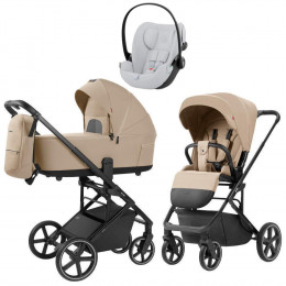 Коляска Carrello Alfa CRL-6522 2025 Cybex Cloud G i-Size Fog Grey 3 в 1 Natural Beige