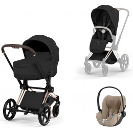 Коляска Cybex Priam V Rosegold Style Cloud T Cozy Beige Plus 3 в 1 Sepia Black