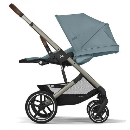 Коляска Cybex Balios S Lux TPE complete Aton S2 Hibiscus Red 3 в 1 Stormy Blue с дождевиками