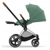 Коляска 3 в 1 Cybex Priam IV Chrome Brown complete и автокресло Aton B2 i-Size Dynamic Red Leaf Green
