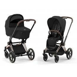 Коляска Cybex Priam IV Rosegold complete Cloud G Ocean Blue Plus Base G 3 в 1 Sepia Black
