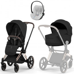 Коляска Cybex Priam V Rosegold Style Cloud T Platinum White Plus 3 в 1 Sepia Black