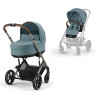 Коляска Cybex Balios S Lux TPE complete Aton S2 Hibiscus Red 3 в 1 Stormy Blue с дождевиками
