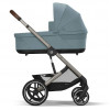 Коляска Cybex Balios S Lux TPE complete Aton S2 Hibiscus Red 3 в 1 Stormy Blue с дождевиками