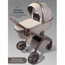 Детская коляска AmaroBaby Motus Premium Ecco Exclusive 3 в 1 с автокреслом Rant Miro Olive мокко