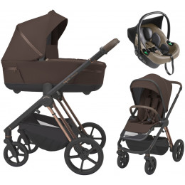 Детская коляска 3 в 1 Espiro Miloo 2.0 и автокресло Pi Beige 308 exellent chocolate