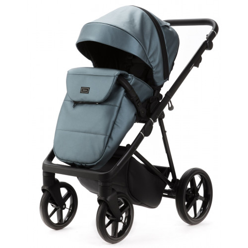 Детская коляска Adamex Vasco Deluxe 3 в 1 V-SM18 (ГОЛУБОЙ МЕТАЛИК КОЖА)