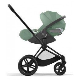 Коляска 3 в 1 Cybex Priam IV Matt Black complete и автокресло Cloud T i-Size Leaf Green Plus Off White