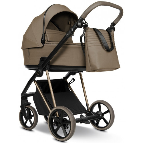 Детская коляска Roan Sol Vintage Luxury 2.0 3 в 1 с автокреслом Pituso Baesa Pro Black VIN 03/MM Mocha Mousse/Cappuccino/руч.Cappuccino
