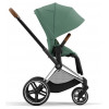 Коляска 3 в 1 Cybex Priam IV Chrome Brown complete и автокресло Aton B2 i-Size Dynamic Red Leaf Green