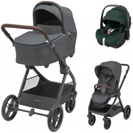 Коляска детская Maxi-Cosi Oxford Plus 3 в 1 с автокреслом Pebble 360 Pro Twillic Green 1978204110 PlusTwillic Graphite/Графит