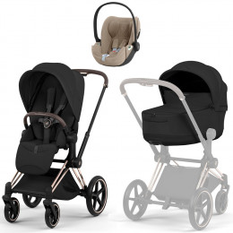 Коляска Cybex Priam V Rosegold Style Cloud T Cozy Beige Plus 3 в 1 Sepia Black