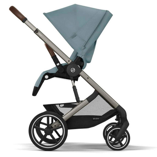 Коляска Cybex Balios S Lux TPE complete Aton S2 Hibiscus Red 3 в 1 Stormy Blue с дождевиками