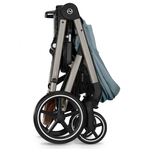 Коляска Cybex Balios S Lux TPE complete Aton S2 Hibiscus Red 3 в 1 Stormy Blue с дождевиками