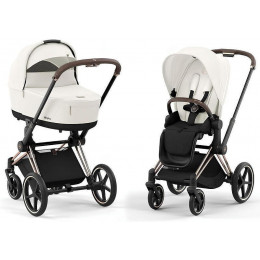 Коляска Cybex Priam IV Rosegold complete Cloud T Sepia Black Base T 3 в 1 Off White