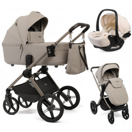 Детская коляска Peppy Monaco Thermo 3 в 1 с автокреслом Verona Beige Latte (бежевый), рама бежевая