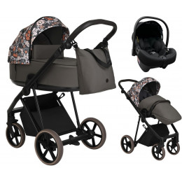 Детская коляска Roan Sol Flowers 3 в 1 с автокреслом Tutis Elo Lux EduSky Black RSF/5003 Forest Clearing/Black
