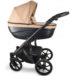 Детская коляска Bexa Ideal Eco 3 в 1 с автокреслом Avionaut Cosmo IE03 черный+т.бежевая кожа