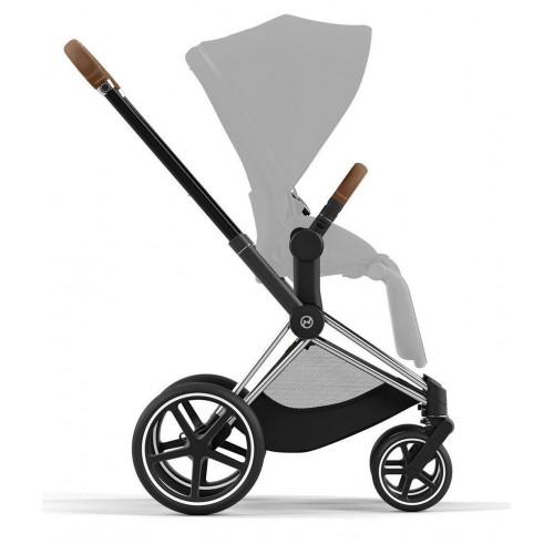 Коляска 3 в 1 Cybex Priam IV Chrome Brown complete и автокресло Aton B2 i-Size Dynamic Red Leaf Green