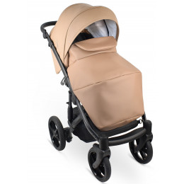 Детская коляска Bexa Ideal Eco 3 в 1 с автокреслом Avionaut Cosmo IE03 черный+т.бежевая кожа