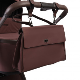 Детская коляска Peppy Monaco Plus 3 в 1 с автокреслом Verona Beige Burgundy (винный), рама коричневая