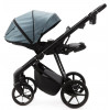 Детская коляска Adamex Vasco Deluxe 3 в 1 V-SM18 (ГОЛУБОЙ МЕТАЛИК КОЖА)