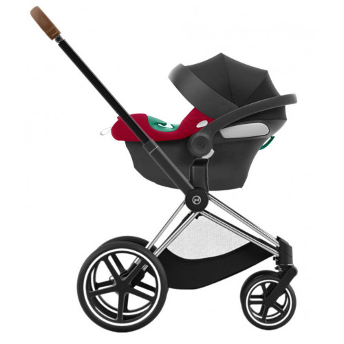 Коляска 3 в 1 Cybex Priam IV Chrome Brown complete и автокресло Aton B2 i-Size Dynamic Red Leaf Green