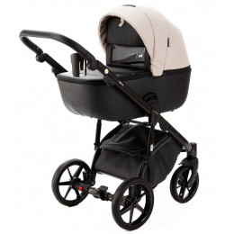 Детская коляска Adamex Nola Deluxe 3 в 1 N-SD110 (СВ.БЕЖ.КОЖА + ЧЕРН.КОЖА)