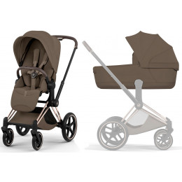 Коляска Cybex Priam V Rosegold Style Aton B2 Volcano Black 3 в 1 Coconut Brown