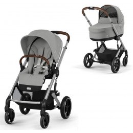 Коляска Cybex Balios S Lux SLV complete Cloud T Sepia Black 3 в 1 Stone Grey с дождевиками