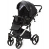Детская коляска Adamex Cortina Deluxe 3 в 1 CT334/A (ЧЕРН.КОЖА+СЕРЕБ.ОТДЕЛКА+ХРОМ РАМА)