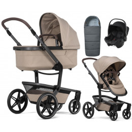 Детская коляска 3 в 1 Joolz Day 5 и автокресло Baby-Safe Core Space Black без адаптеров + конверт в подарок Sandy taupe