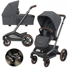 Детская коляска Maxi-Cosi Fame 3 в 1 с автокреслом Coral 360 Essential grey Twillic Graphite/графит