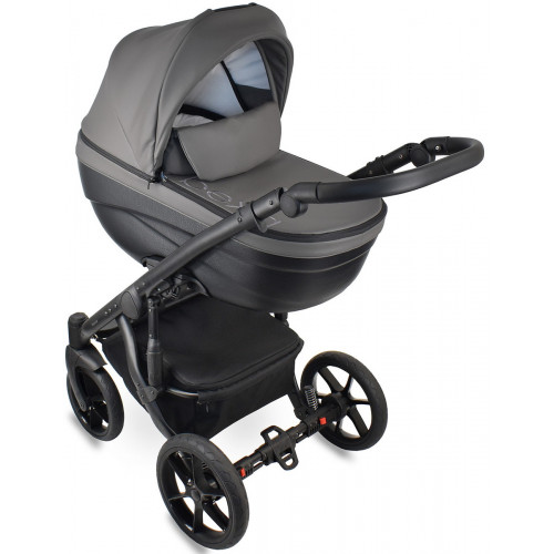 Детская коляска Bexa Ideal Eco 3 в 1 с автокреслом Avionaut Cosmo IE06 черный+т.серая кожа
