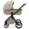 Детская коляска Peppy Monaco Plus 3 в 1 с автокреслом Welldon Crown 2 Beige Sandstone (песочный), рама черная