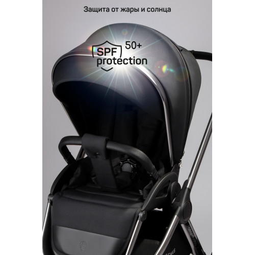 Детская коляска AmaroBaby Genius 3 в 1 с автокреслом Rant Miro Beige черный