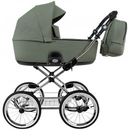 Детская коляска Roan Bass Next Classic d14 2.0 3 в 1 с автокреслом Pituso Baesa Pro Black,Beige Canopy BSNC/92/2 Sage Green/Black/руч.Black