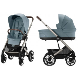 Коляска Cybex Talos S Lux TPE complete Aton B2 Volcano Black 3 в 1 Stormy Blue с дождевиками