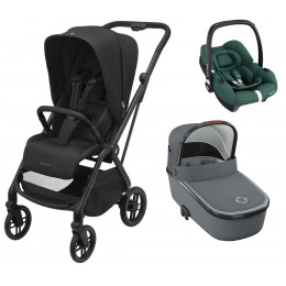 Детская коляска Maxi-Cosi Leona² Oria 3 в 1 с автокреслом CabrioFix Essential green 1204390110 Twillic Black/1507050110 Essential Grey