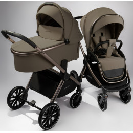 Детская коляска AmaroBaby Genius 3 в 1 с автокреслом Rant Miro Olive коричневый