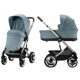 Коляска Cybex Talos S Lux TPE complete Aton B2 Volcano Black 3 в 1 Stormy Blue с дождевиками