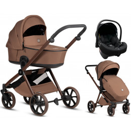 Детская коляска Tutis Mio 3 Plus Limited New 3 в 1 с автокреслом Elo Lux EduSky Black 1622016 Hoopoe Brown