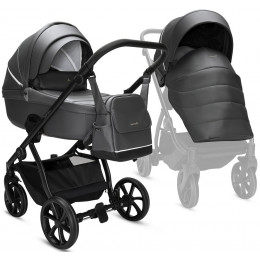 Детская коляска Noordi Fjordi Leather V2 3 в 1 с автокреслом Terra Black 1462819 Shadow Grey