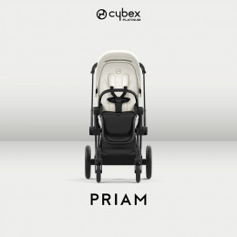 Коляска 3 в 1 Cybex Priam IV Matt Black complete и автокресло Aton S2 i-Size Ocean Blue Off White