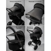 Детская коляска AmaroBaby Genius 3 в 1 с автокреслом Rant Miro Beige черный