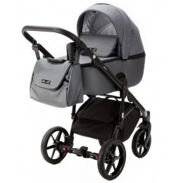 Детская коляска Adamex Nola 3 в 1 N-PS86 (Т.СЕР + Т.СЕР. ПЕРЛ. КОЖА)